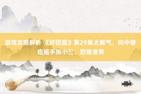 游戏攻略解析 《好团圆》第29集太解气，向中替姐姐手撕小三、怒揍渣男