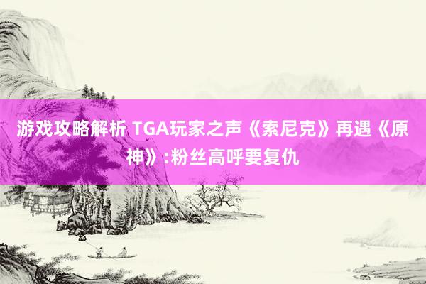 游戏攻略解析 TGA玩家之声《索尼克》再遇《原神》:粉丝高呼要复仇