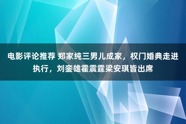 电影评论推荐 郑家纯三男儿成家，权门婚典走进执行，刘銮雄霍震霆梁安琪皆出席