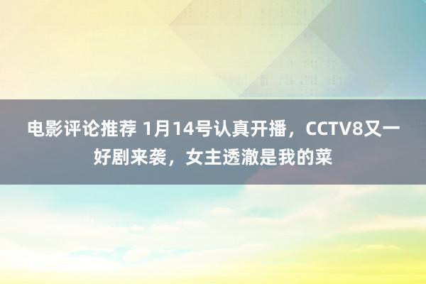 电影评论推荐 1月14号认真开播，CCTV8又一好剧来袭，女主透澈是我的菜