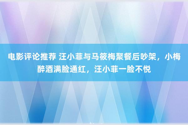 电影评论推荐 汪小菲与马筱梅聚餐后吵架，小梅醉酒满脸通红，汪小菲一脸不悦