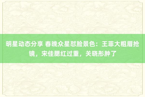 明星动态分享 春晚众星怼脸景色：王菲大粗眉抢镜，宋佳腮红过重，关晓彤肿了