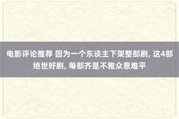 电影评论推荐 因为一个东谈主下架整部剧, 这4部绝世好剧, 每部齐是不雅众意难平