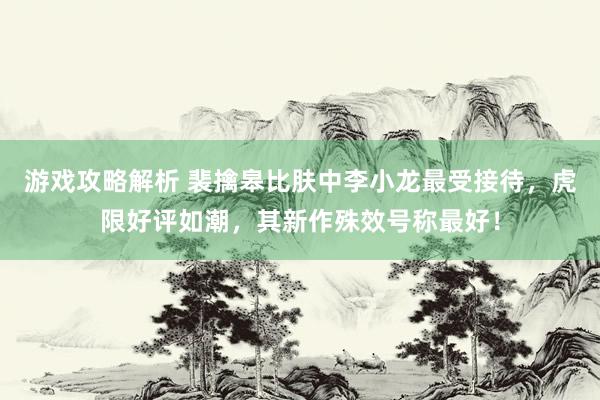 游戏攻略解析 裴擒皋比肤中李小龙最受接待，虎限好评如潮，其新作殊效号称最好！